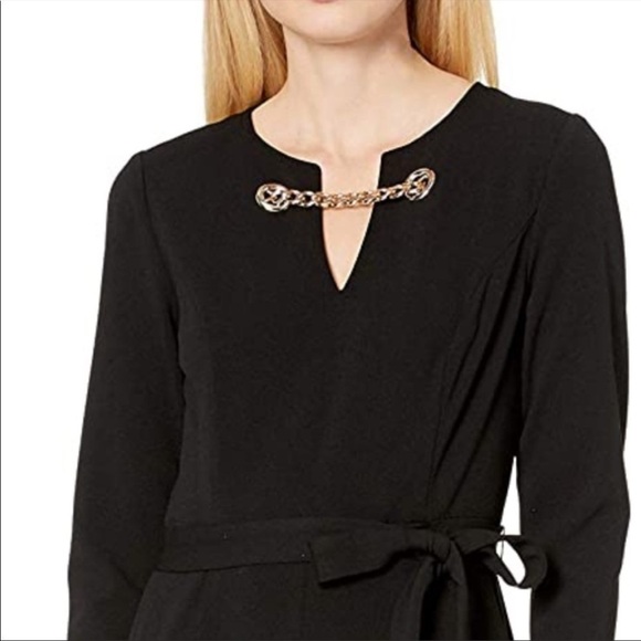 TOMMY HILFIGER NWT Statement Tie Waist Jumpsuit Size 4 in Black - Picture 2 of 15